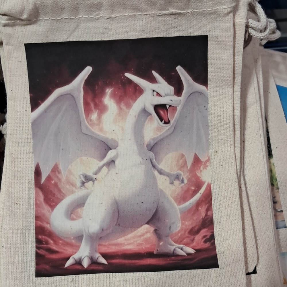 Artisan Charizard Canvas Bag - White and Red